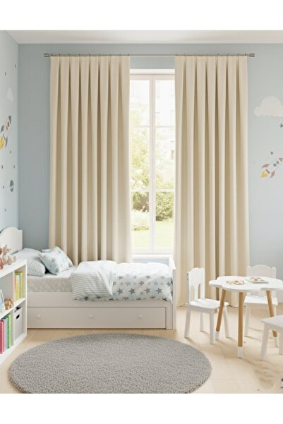 Madame Dower Narden cream plain soft voile curtain 1x3 pleated - stylish and modern design