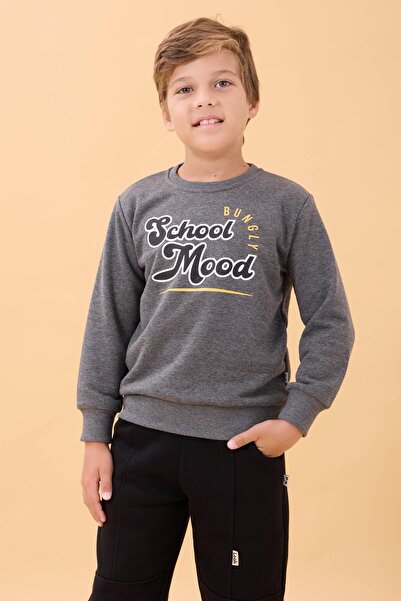 Perendi Момчешка и момичешка училищна блуза с принт за велосипед, сезонна, ан...