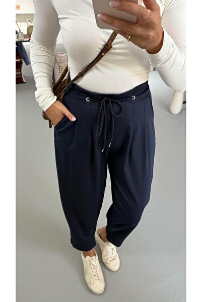 Sezgi Tekin Плісировані джинси з еластичним поясом, синього кольору