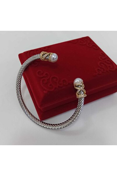 Simge Gümüş Çelik İncili Kelepçe