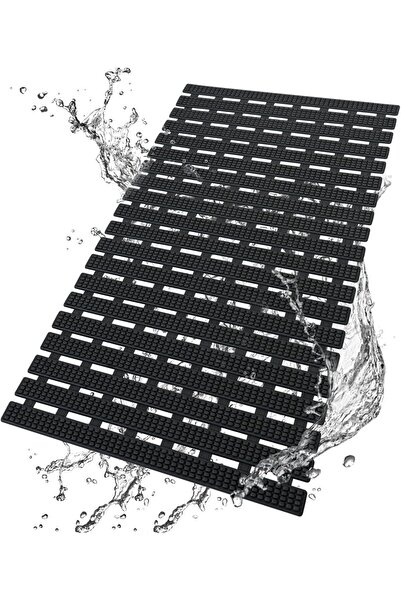 OEM Covoraș de duș antiderapant 69x38cm, cu ventuze, negru