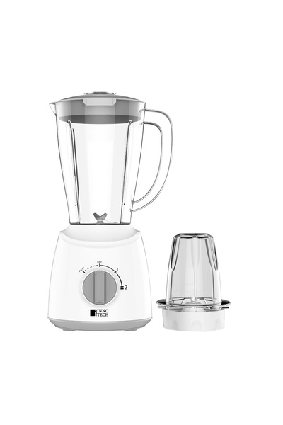 INNOTECH 2-in-1 Electric Blender – 1.5L Plastic Jug & Plastic Cup Grinder, 400W, 2 Speed + Pulse Control