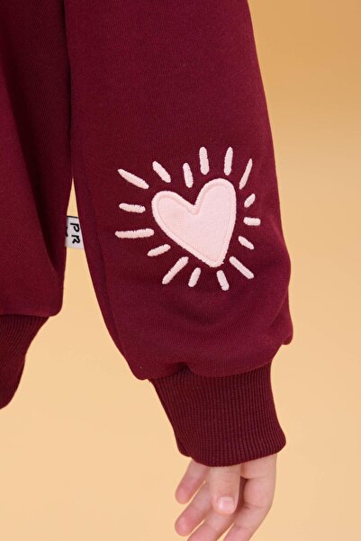 Perendi Εποχιακό φούτερ για κορίτσια με στάμπα με λαιμόκοψη μπορντό