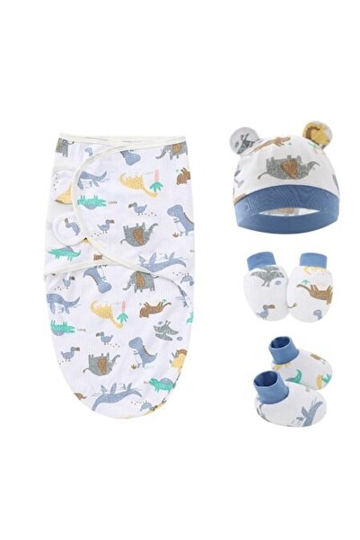 Mixbo Sistem de înfășat reglabil, 30-50 cm, cu căciulă, Mixbo, model cu dinoz...