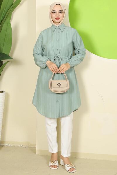 hafsamina Summer Tie-Waist Tunic Mint Hm2811