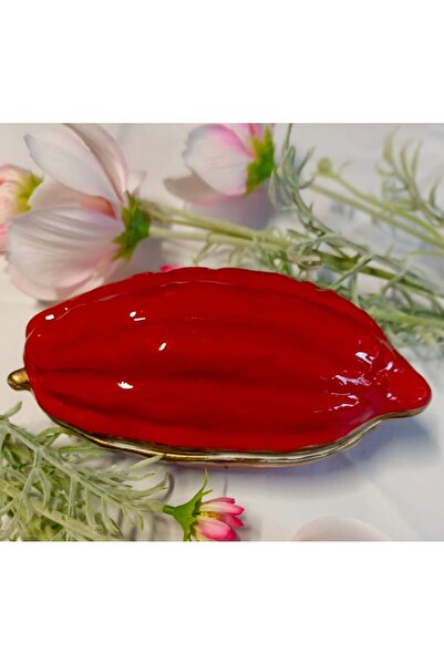 BY.RAYKA PORSELEN El Dekor Cocoa Bean Special Series Porcelain Hand Painting Presentation Plate