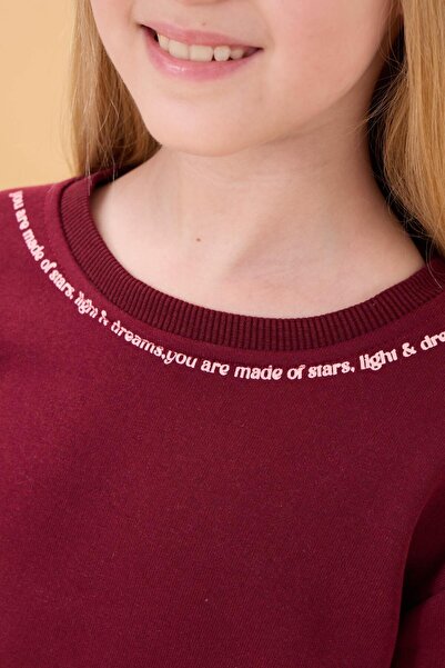 Perendi Εποχιακό φούτερ για κορίτσια με στάμπα με λαιμόκοψη μπορντό