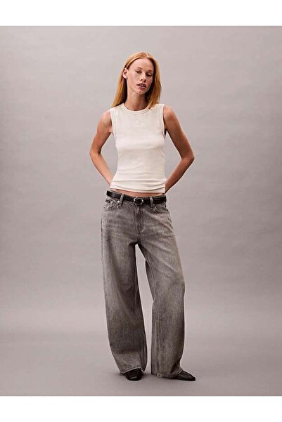 Calvin Klein LOW RISE BAGGY GREY DOVE Gri Kadın Jeans