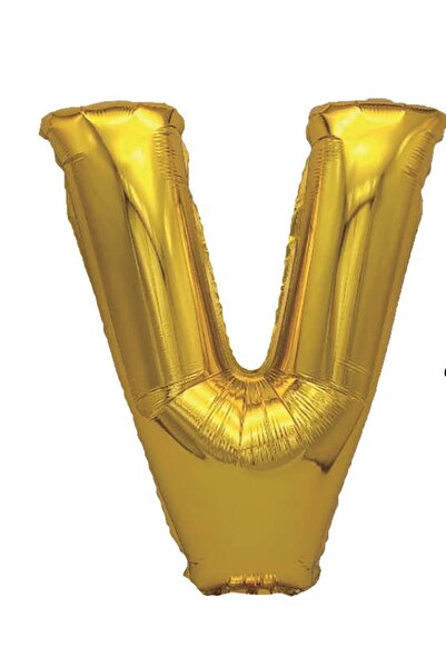 SDX Market Balon folie metalizată aurie, Mirific Party, Litera V, 40 cm, Auriu