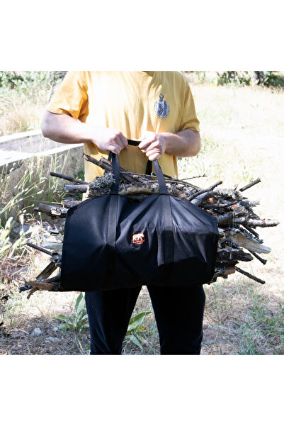 Kamp Ayısı Kamp Ayısı® Woodie™ Siyah Su Geçirmez Oxford Odun Taşıma Çantası 4...