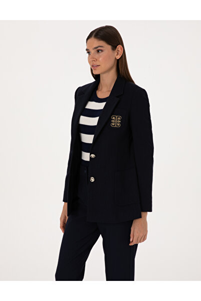 Pierre Cardin Navy Blue Slim Fit Jacket 50310085-Vr033