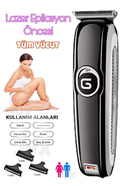 jvx Jv-0121 Şarjlı Vücut Ve Sakal Tıraş Makinesi Lazer Öncesi Vücut Kılları, ...