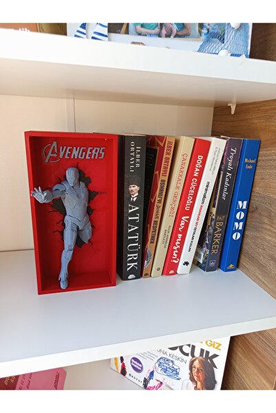 asl3d حامل كتب آيرون مان بوك نوك مقاس 18 سم