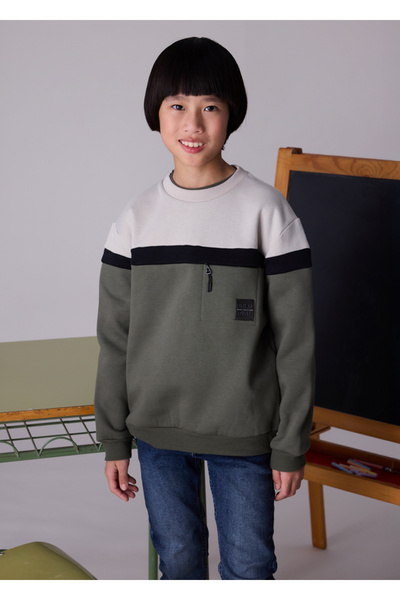 MAYORAL Φούτερ για αγόρια μπλοκ πράσινο 7406