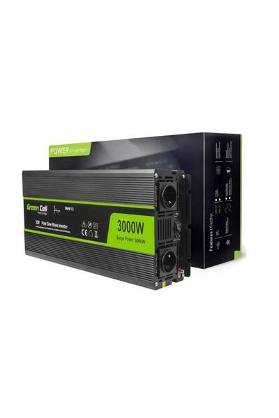 Greencell Invertor Green Cell 3000W/6000W 12V la 230V USB DC AC Undă sinusoid...