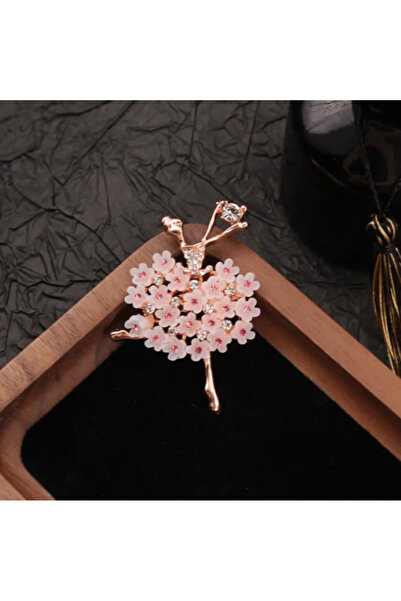 MAURA LIYUZA Zirkon Taşlı Vintage Tasarım Balerin Broş