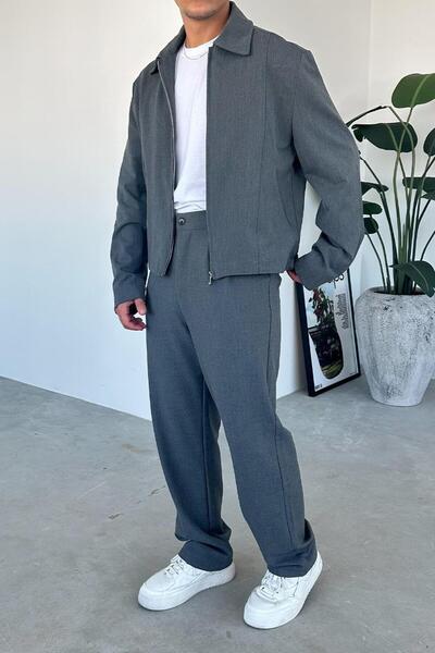 HAFKAGİYİM Anthracite Premium Relaxed Fit Boxy Jacket