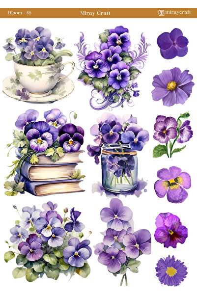 MirayDesign Αυτοκόλλητο με θέμα τα ανθισμένα λουλούδια – 12x17 εκ. για άλμπου...