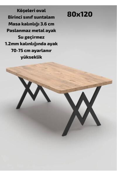 modülare 80x120 Yemek Masası Cafe Masası Balkon Masası Metal Ayak Paslanmaz