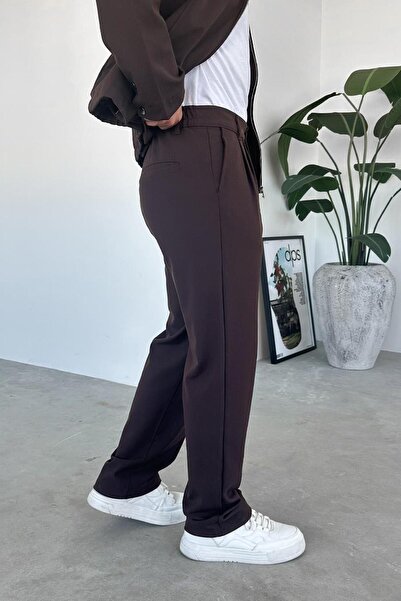 HAFKAGİYİM Brown Premium Relaxed Fit Fabric Trousers