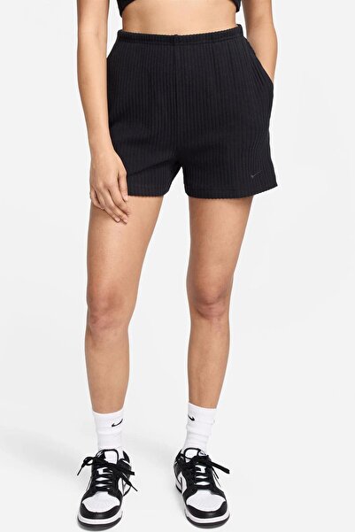 Nike Chill Rib High Rise Slim 3” Shorts Women's Slim Fit 7.5cm (Approx.) Ribbed Jersey Shorts Black