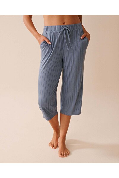 La Vie en Rose Striped Soft Jersey Pajama Capris