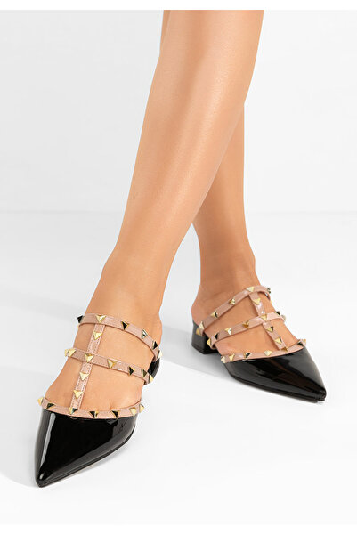 B T Shoes Černé dámské dřeváky Candiana