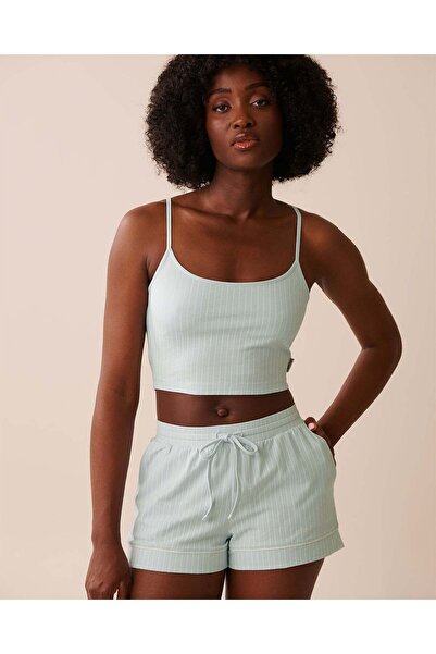 La Vie en Rose Cotton Crop Cami with Shelf Bra