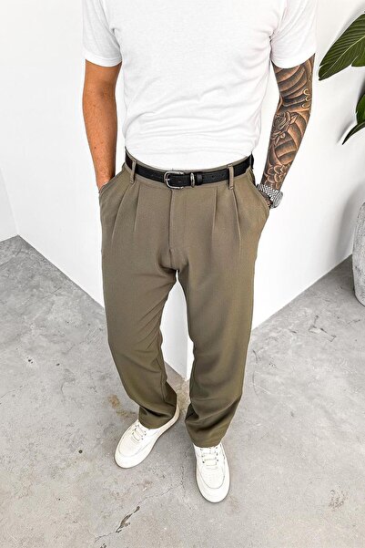 HAFKAGİYİM Khaki Basic Premium Fabric Trousers