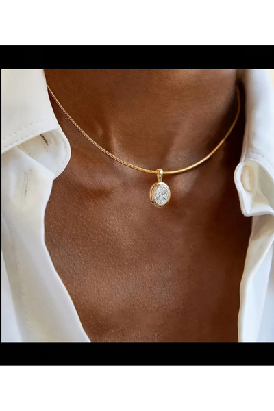 B.BOXED Taşlı altın vintage tarzı kolye