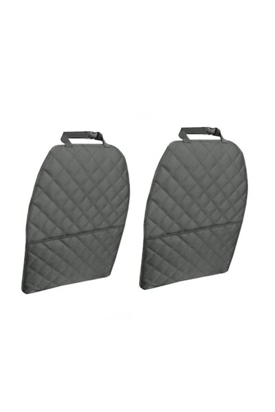 Metru Patrat Set 2 auto quilted universal seat back protectors with organizer pocket, gray,