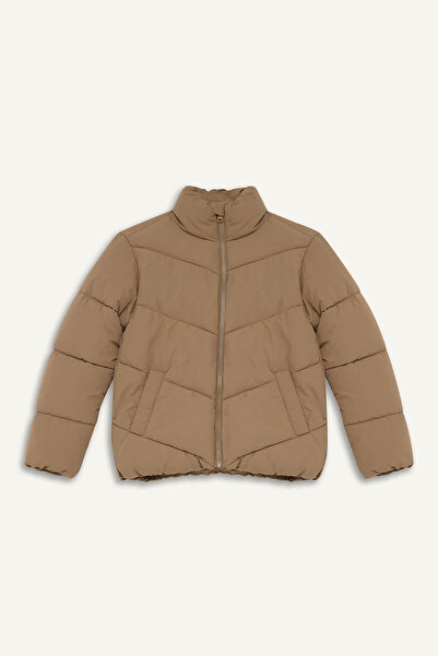 DeFacto Su Geçirmez Polar Astarlı Şişme Vizon Kız Çocuk Mont C5391A8/BN296