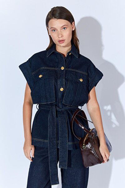 TENA Women's Rins Washable Sleeve Foldable Belted Citf Pocketed Vest