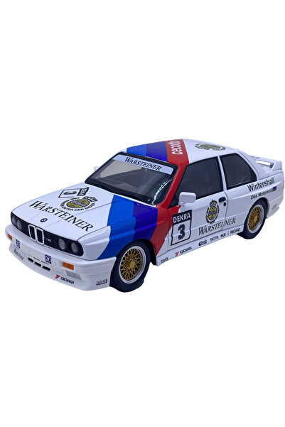 JPT Macheta BMW E30 M3 DTM alb 1:24 cu sunet, lumini, pornire pe volan, resort