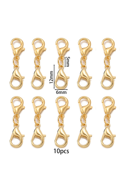 Choice وصلات أساور وقلادات ذهبية، 10 قطع، مشبك جراد البحر مزدوج، لصنع أساور و...