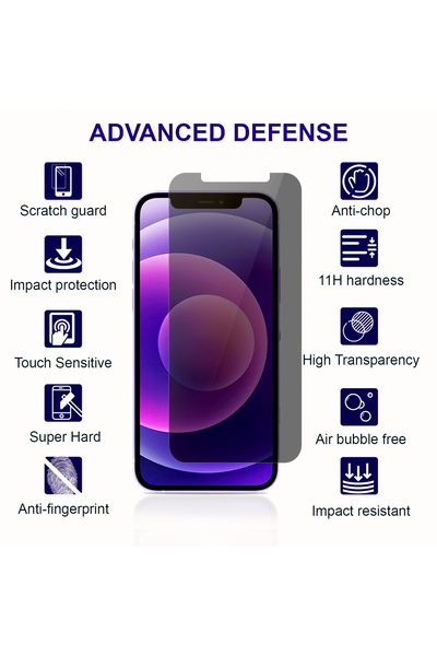 PRIMEEIGHT [3PCS] iPhone 11 Pro Max Privacy Screen Protector 6.5 Inch Display Ultra Thin 9H Hardness