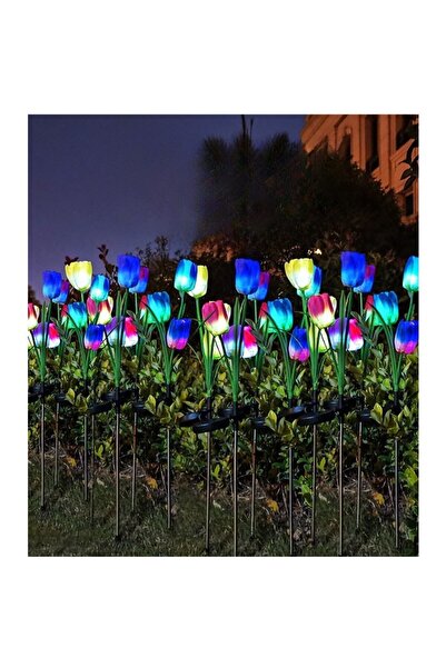 Flippy Ηλιακό Φωτιστικό LED Τουλίπες με 3 Λουλούδια για Κήπο, Ύψος 78 cm
