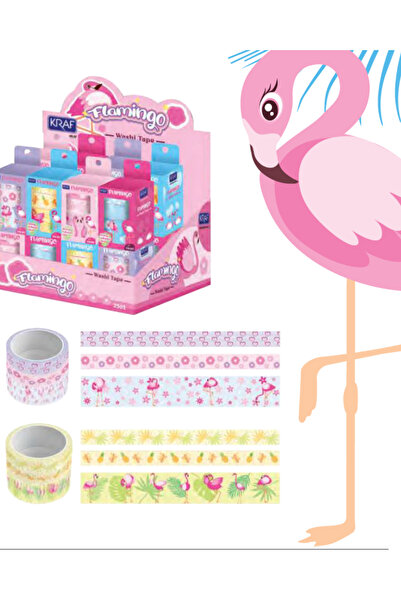 Next Plus Set de 3 benzi și bandă Washi 2x15mmx3m / 1x30mmx3m fucsia și lilia...