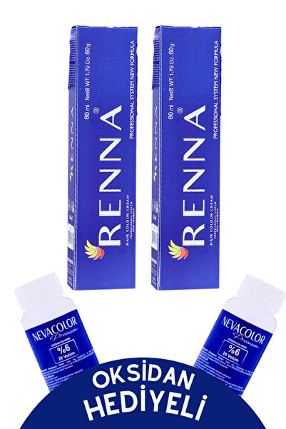 Renna Tüp Boya 60 Ml 7-1 Küllü Kumral 2li Set Oksidan Hediyeli