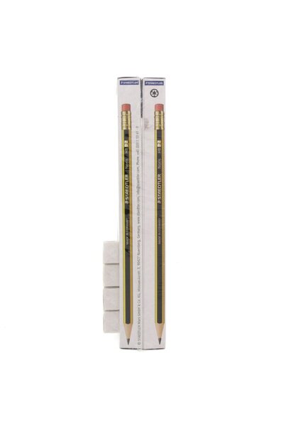 Staedtler Noris Pencils 12Pc x 2 Pack + 4 Erasers | Premium Writing & Drawing Set