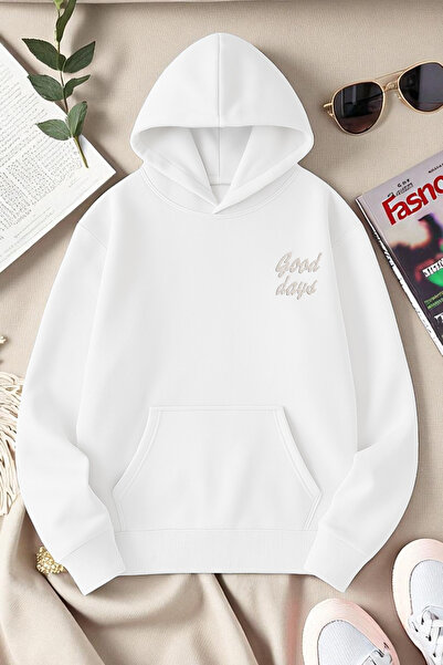 trendypassion سويت شيرت كبير الحجم مطبوع عليه Good Days للجنسين