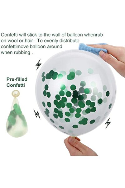 Flippy Set of 15 party balloons, Flippy, white/green, 30 cm