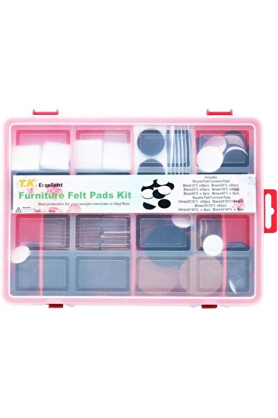 TKEexcellent Set de 264 de protecții pentru picioare de mobilă, poliester, negru/maro/alb