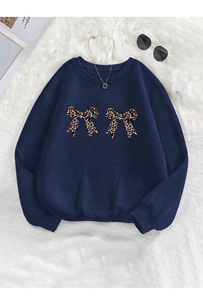 trendypassion سويت شيرت كبير الحجم مطبوع عليه شريط ليوبارد للجنسين