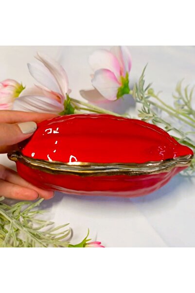 BY.RAYKA PORSELEN El Dekor Cocoa Bean Special Series Porcelain Hand Painting Presentation Plate