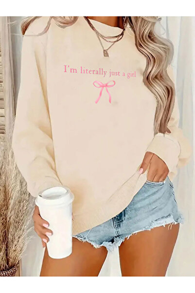 trendypassion Unisex Ja sam bukvalno samo devojka Štampano Oversize kroj Duks...