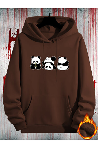 trendypassion Unisex Cute Pandas εμπριμέ φούτερ μεγάλου μεγέθους