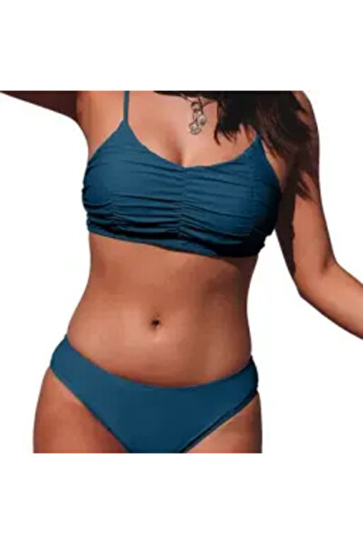 OEM Women's 2-piece high-waisted swimsuit, Blue XL