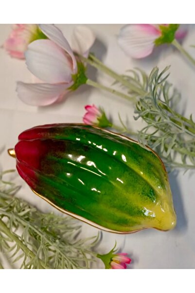 BY.RAYKA PORSELEN El Dekor Cocoa Bean Special Series Porcelain Hand Painting Presentation Plate