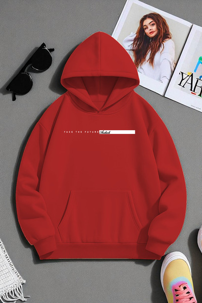 trendypassion سويت شيرت كبير الحجم مطبوع عليه مستقبل للجنسين